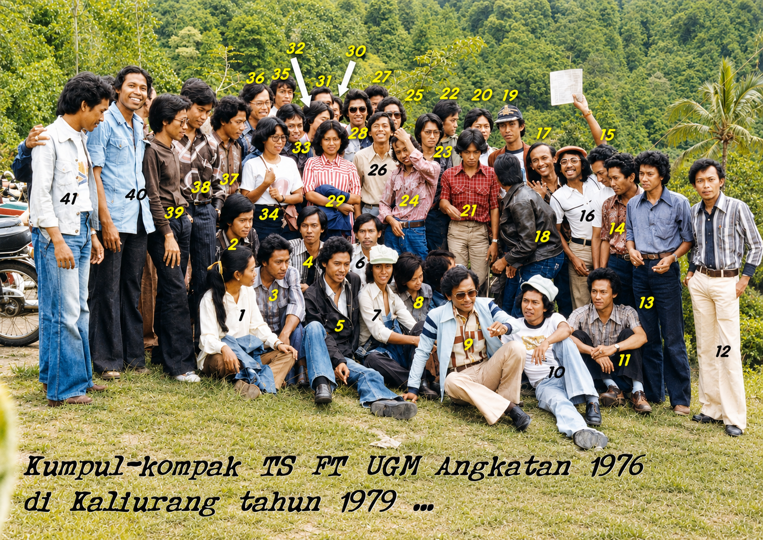 Kumpul-kompak TS FT UGM Angkatan 1976 di Kaliurang tahun 1979