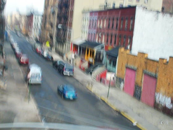 [Blue Car Bronx Morning Heading West]