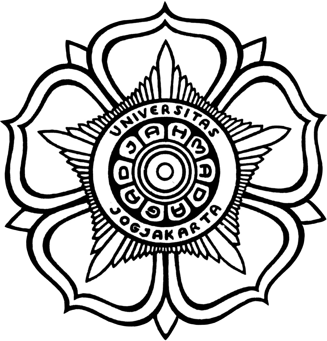 Logo UGM di Balai Senat UGM