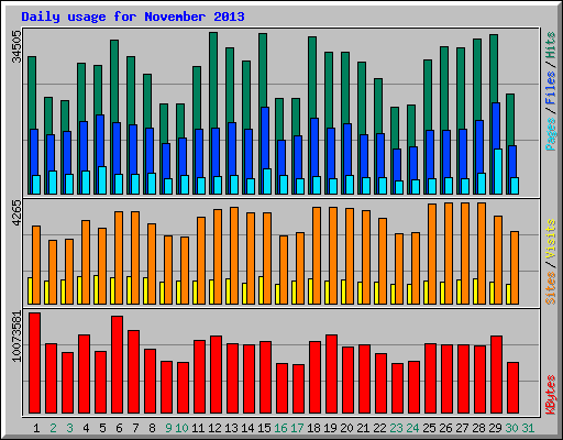 Daily usage for November 2013