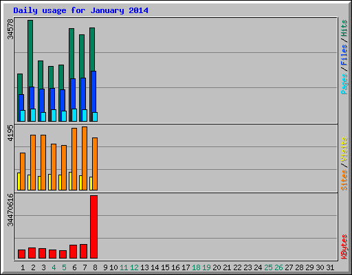 Daily usage for January 2014