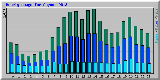 Hourly usage for August 2013