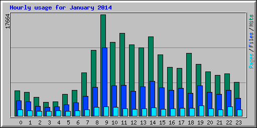 Hourly usage for January 2014